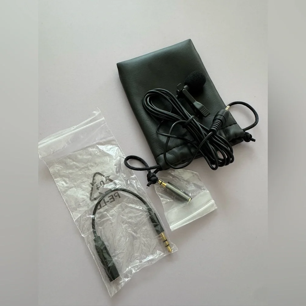 Lavalier Clip-On Microphone with Carry Pouch - Black